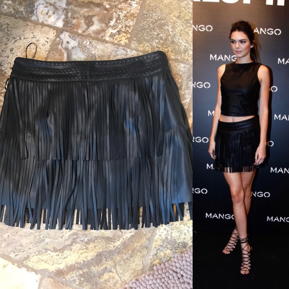 Mango fringe skirt